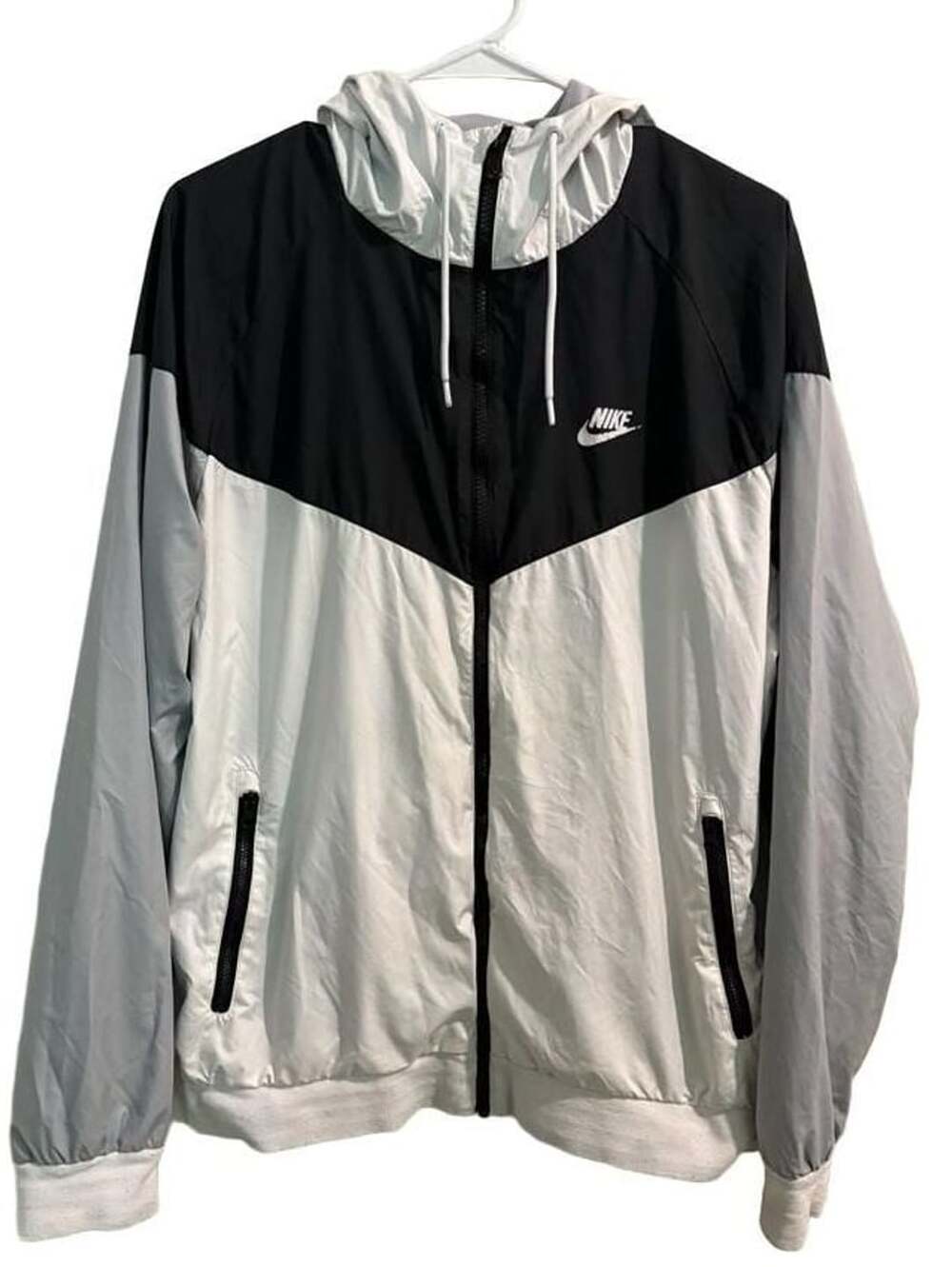 Nike Windrunner Jacket Size L Black White Grey